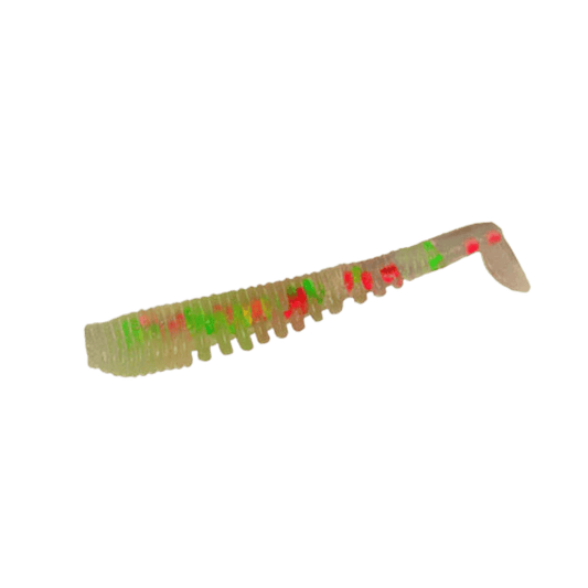 FISHDADDY LUCKY J-SHAD BIOSILICONE GLOW PLASTICS - 16pcs/pk - CLR GLOW HOLO