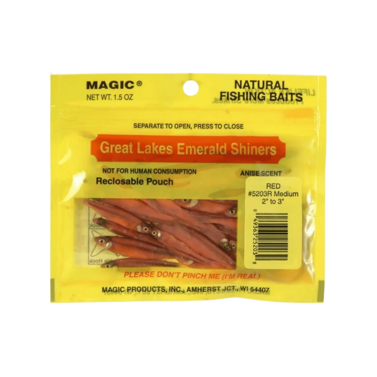 MAGIC PRESERVED SHINER MINNOWS LG-1.5OZ RED