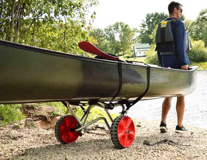 MALONE TRX DELUXE KAYAK/CANOE CART attached to a canoe