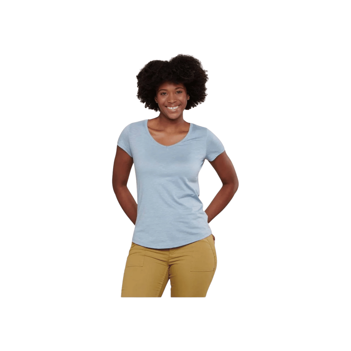 TOAD + CO WOMEN'S MARLEY SS V TEE - WEATHERED BLUE