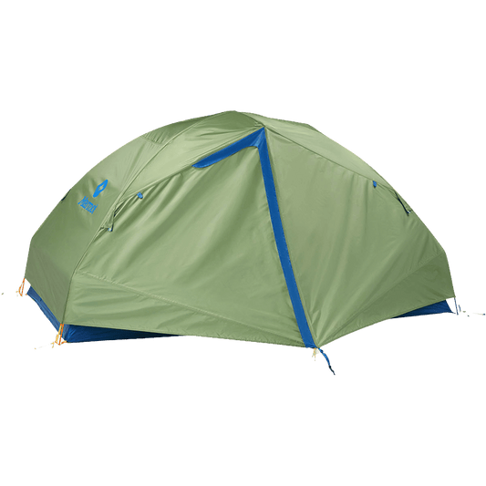 MARMOT TUNGSTEN 3P BACKPACKING TENT - FOLIAGE/DK AZURE FRONT W RAINFLY