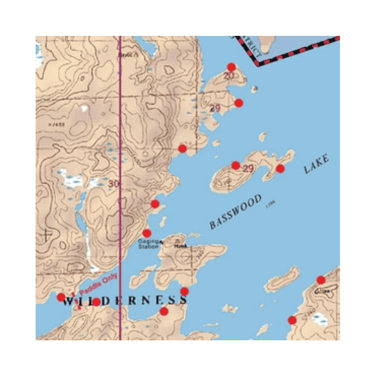 MCKENZIE BWCA MAP #10 - BASSWOOD, CROOKED AND SARAH LAKES