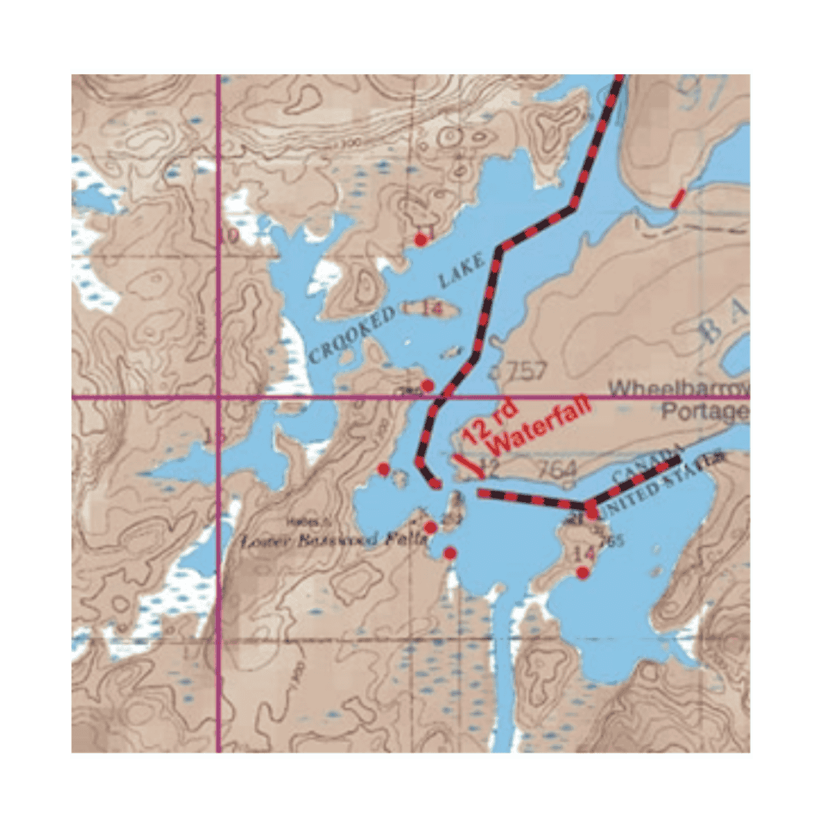 MCKENZIE BWCA MAP #11 - JACKFISH BAY, CROOKED LAKE AND BEARTRAP RIVER