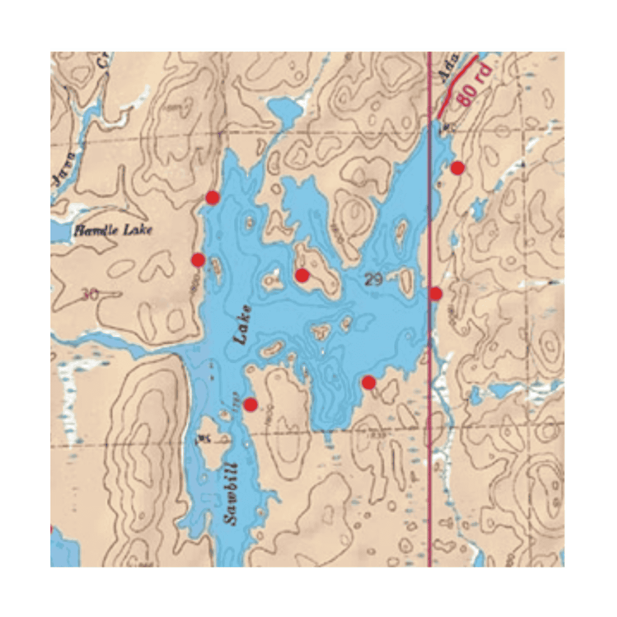 MCKENZIE BWCA MAP #21 - SAWBILL, BRULE AND PIPE LAKES