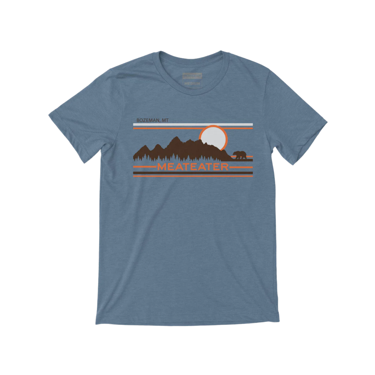 MEATEATER BRAND RETRO BEAR T-SHIRT LUGHT BLUE HEATHER