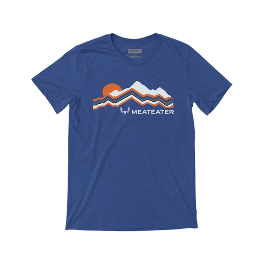 MEATEATER BRAND RETRO MTN T-SHIRT ROYAL HEATHER