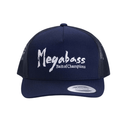 MEGABASS BRUSH 5-PANEL TRUCKER HAT - NAVY/WHITE_FRONT NAVY