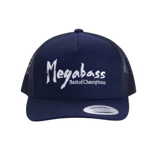 MEGABASS BRUSH 5-PANEL TRUCKER HAT - NAVY/WHITE_FRONT NAVY