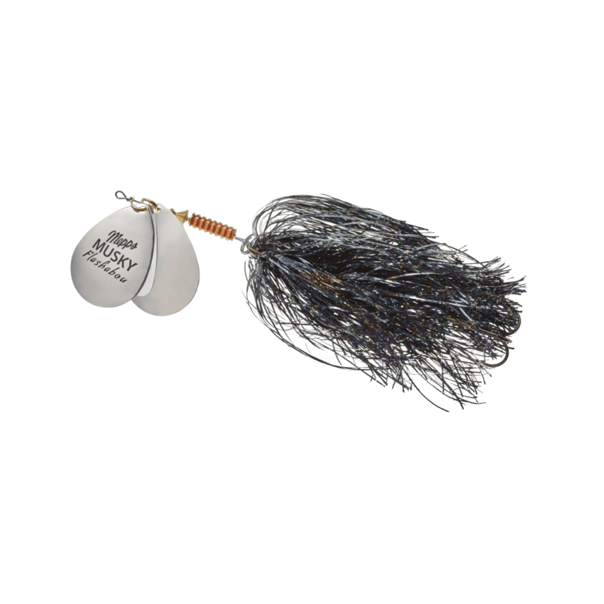 MEPPS DOUBLE BLADE MUSKY FLASHABOU SILVER BLACK SILVER