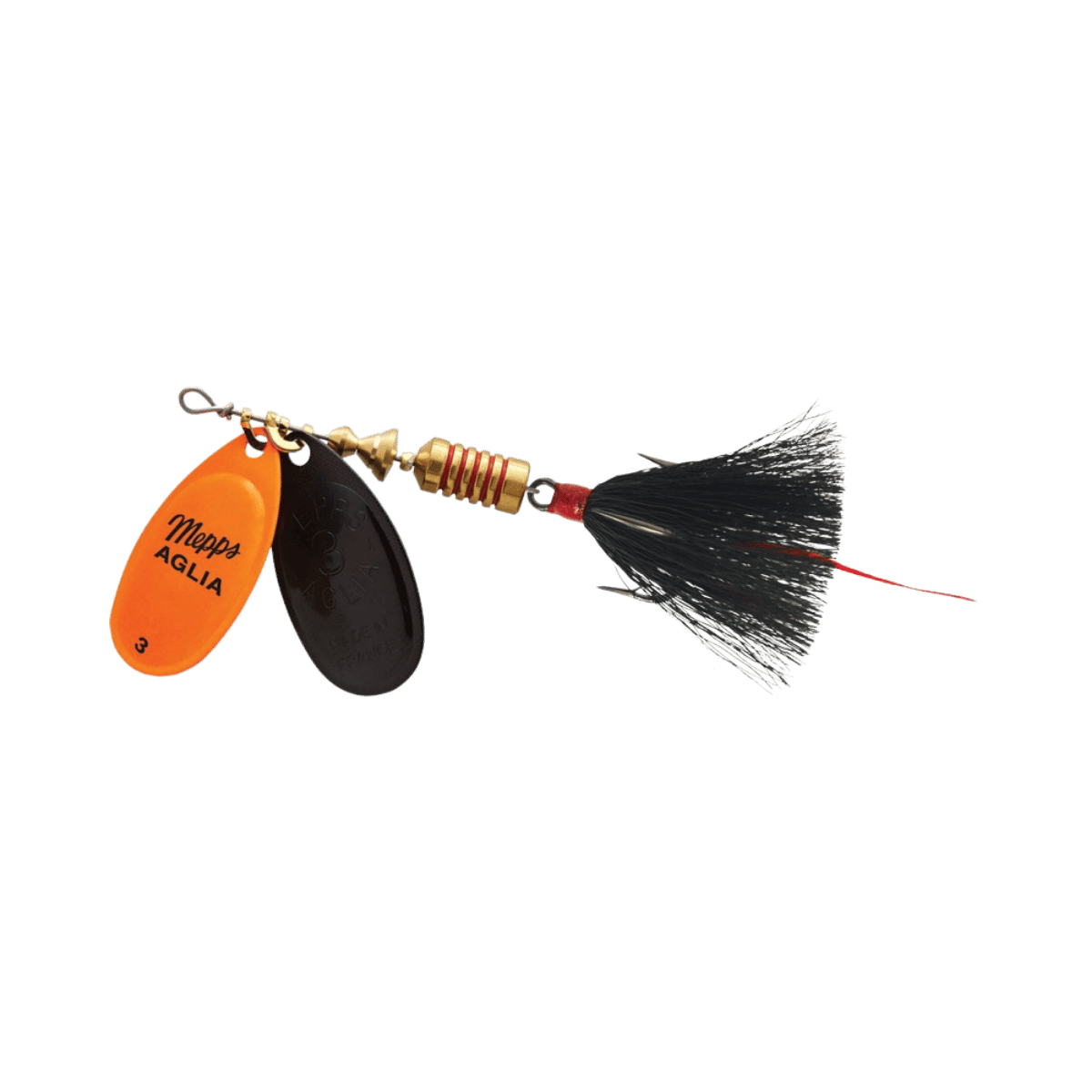 MEPPS DOUBLE BLADE AGLIA 5/16OZ - HOT ORANGE/BLACK-BLACK