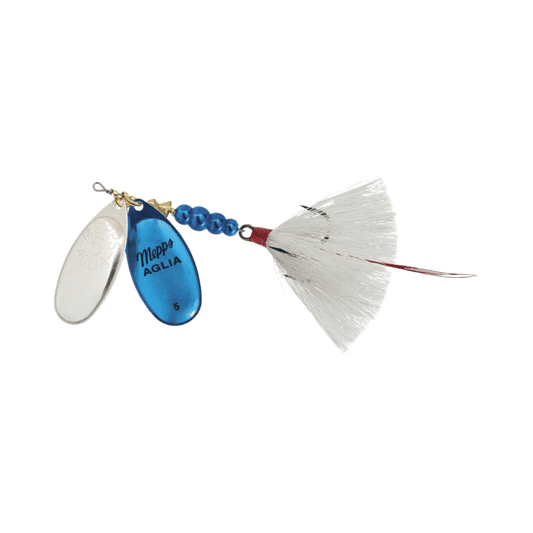 MEPPS DOUBLE BLADE AGLIA 5/16OZ - SILVER/BLUE PLAT-WHITE