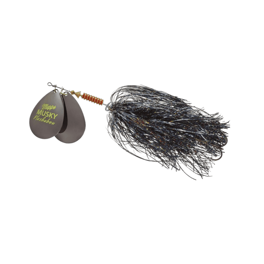 MEPPS DOUBLE BLADE MUSKY FLASHABOU 1 1/2OZ BLACK PLATINUM/BLACK