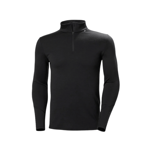 HELLY HANSEN MEN'S LIFA MERINO MIDWEIGHT 1/2 ZIP - BLACK