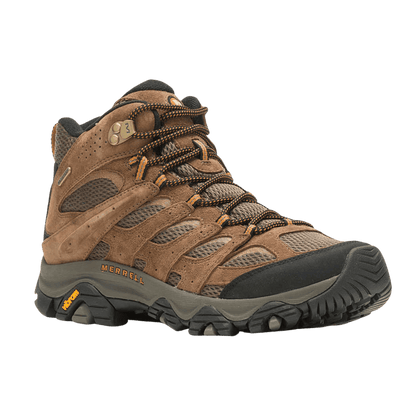 MERRELL MOAB 3 MID WATERPROOF MEN’S HIKING SHOES – EARTH_LEFT SIDE ANGLE
