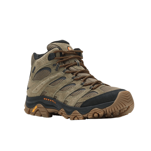MERRELL MOAB 3 MID WATERPROOF WIDE - OLIVE/GUM - FRONT VIEW