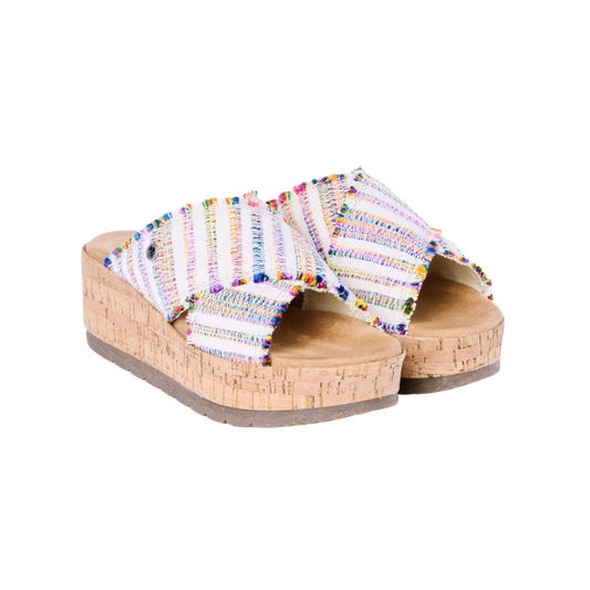 MINNETONKA MOCCASIN WOMENS POSEY SANDAL FIESTA TRIPE