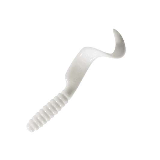 MISTER TWISTER LIL` BIT CURLY TAIL GRUB 20PK 1IN WHITE