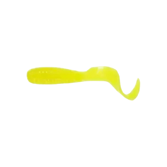 MISTER TWISTER LIL` BIT CURLY TAIL GRUB 20PK 1 IN YELLOW