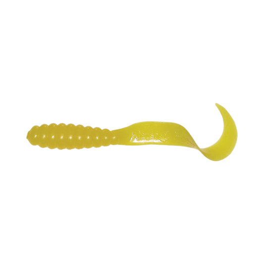 MISTER TWISTER MEENY LURE 20PK 3IN - YELLOW