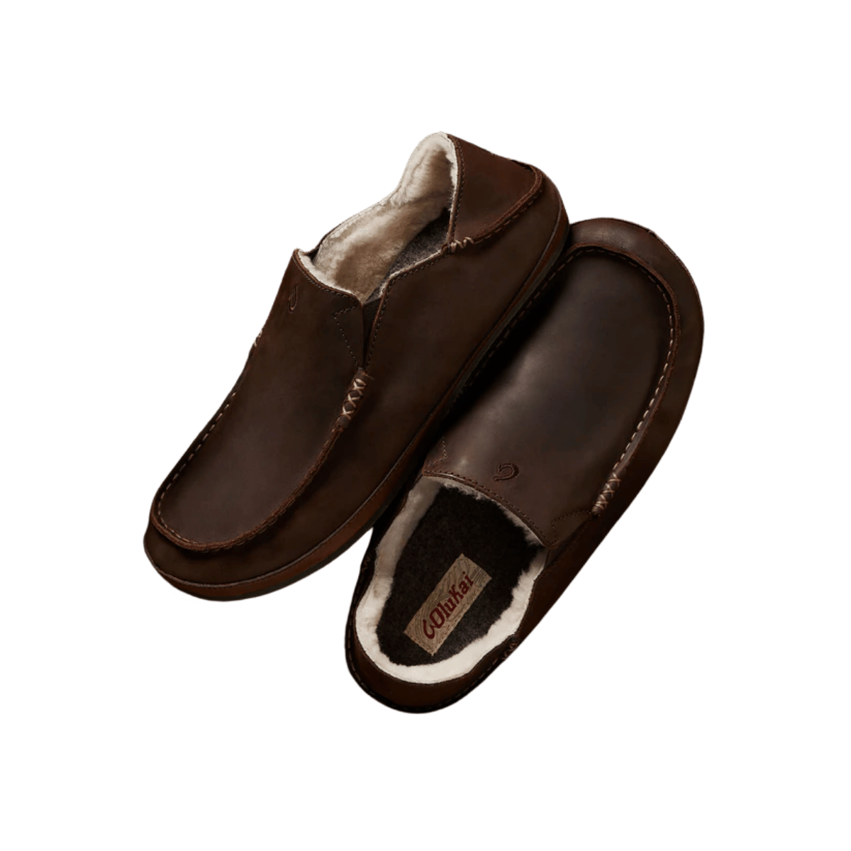 OLUKAI MOLOA SLIPPER - DARK WOOD/DARK WOOD