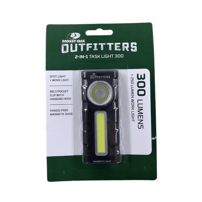 MOSSY OAK OUTFITTERS 2IN1 TASK LIGHT 300 LUMEN - FRONT VIEW