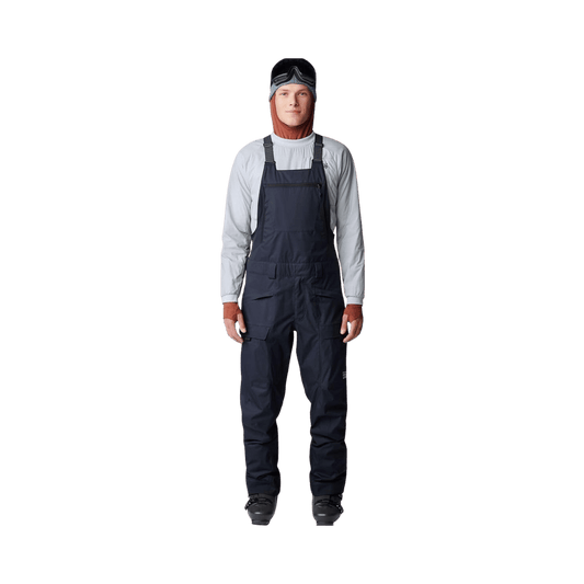 MOUNTAIN HARDWEAR MEN'S FIREFALL BIB - BLACK, FRONT ANGLE, LG-L, LG-R, LG-S, MD-R, MD-S, SM-R, SM-S, XL-L, XL-R, XL-S, XXL-R