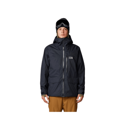 MOUNTAIN HARDWEAR MEN'S FIREFALL INSULATED JACKET - BLACK, FRONT ANGLE, SM, MD, LG, XL, XXL