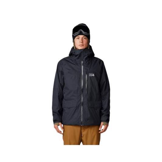 MOUNTAIN HARDWEAR MEN'S FIREFALL INSULATED JACKET - BLACK, FRONT ANGLE, SM, MD, LG, XL, XXL