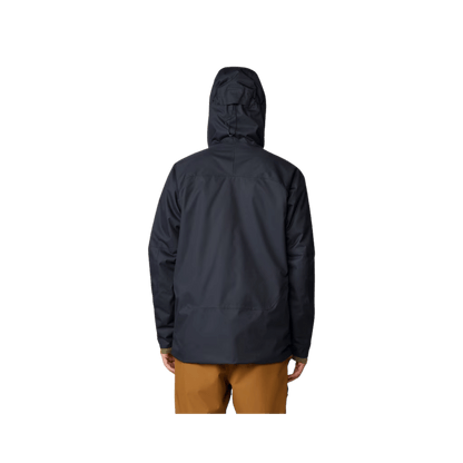 MOUNTAIN HARDWEAR MEN'S FIREFALL INSULATED JACKET - BLACK, BACK ANGLE, SM, MD, LG, XL, XXL