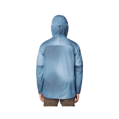 MOUNTAIN HARDWEAR MEN'S FIREFALL INSULATED JACKET - MOON BLUE OMBRE, BACK ANGLE, SM, MD, LG, XL