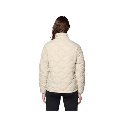 MOUNTAIN HARDWEAR WOMEN'S SEEK OUT SNAP NECK PULLOVER - FOSSIL, BACK ANGLE, SM, MD, LG, XL