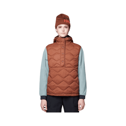 MOUNTAIN HARDWEAR WOMEN'S SEEK OUT SNAP NECK VEST - COCOA BROWN, FRONT ANGLE, SM, MD, LG, XL