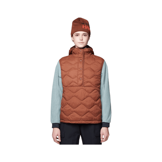 MOUNTAIN HARDWEAR WOMEN'S SEEK OUT SNAP NECK VEST - COCOA BROWN, FRONT ANGLE, SM, MD, LG, XL