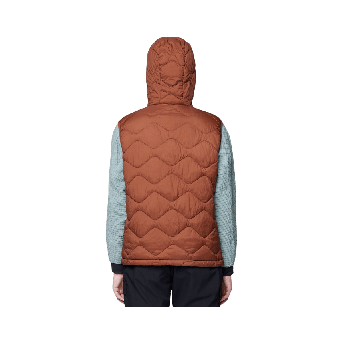 MOUNTAIN HARDWEAR WOMEN'S SEEK OUT SNAP NECK VEST - COCOA BROWN, BACK ANGLE, SM, MD, LG, XL