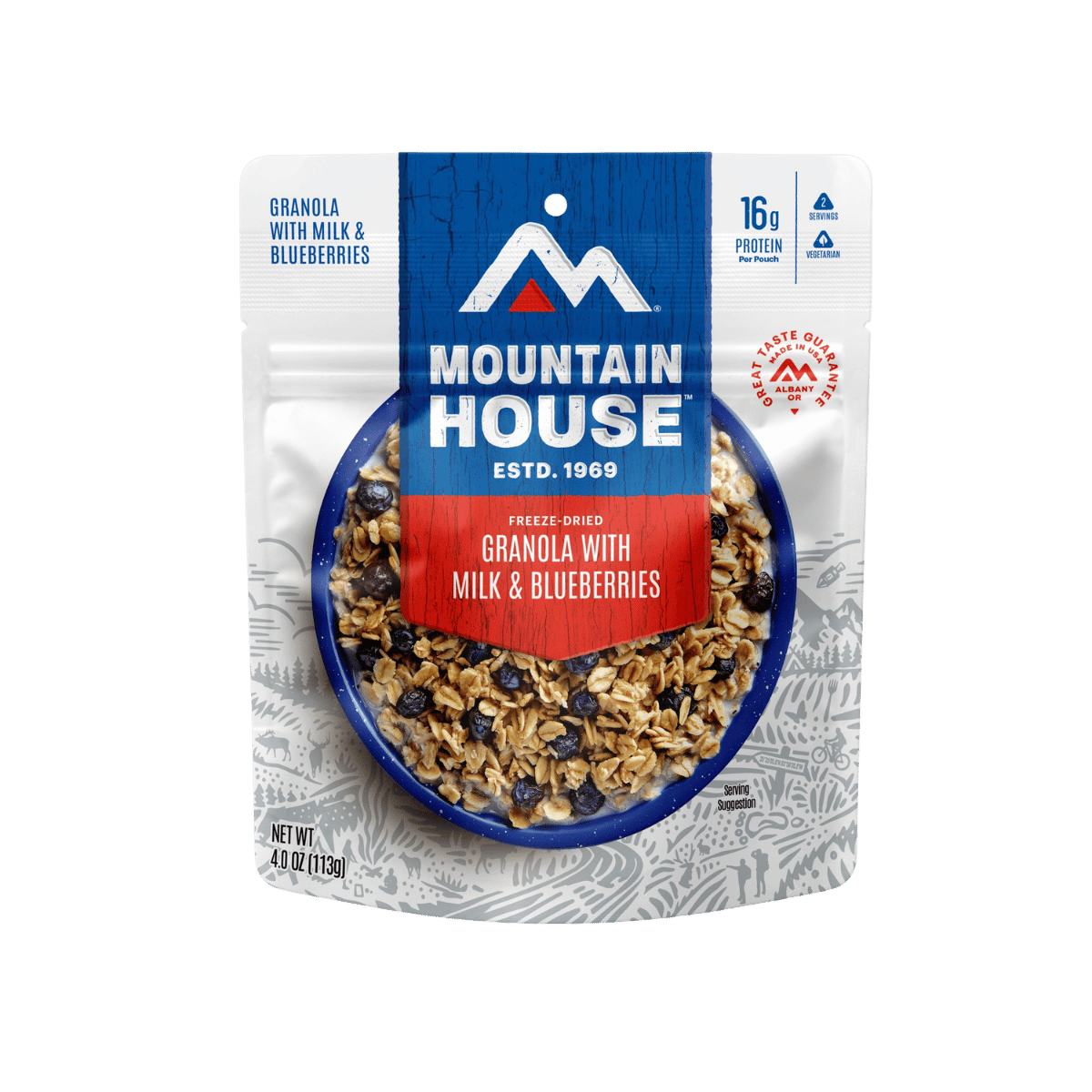 MOUNTAIN HOUSE GRANOLA W/ MILK & BLUEBERRIES 2 SERVINGS
