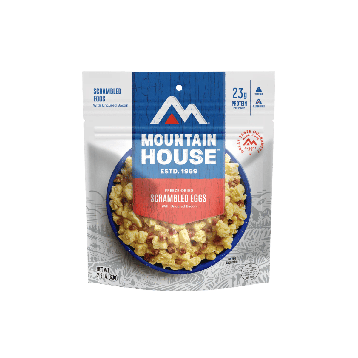 MOUNTAIN HOUSE SCRAMBLED EGG W/BACON GF 1 SERVING