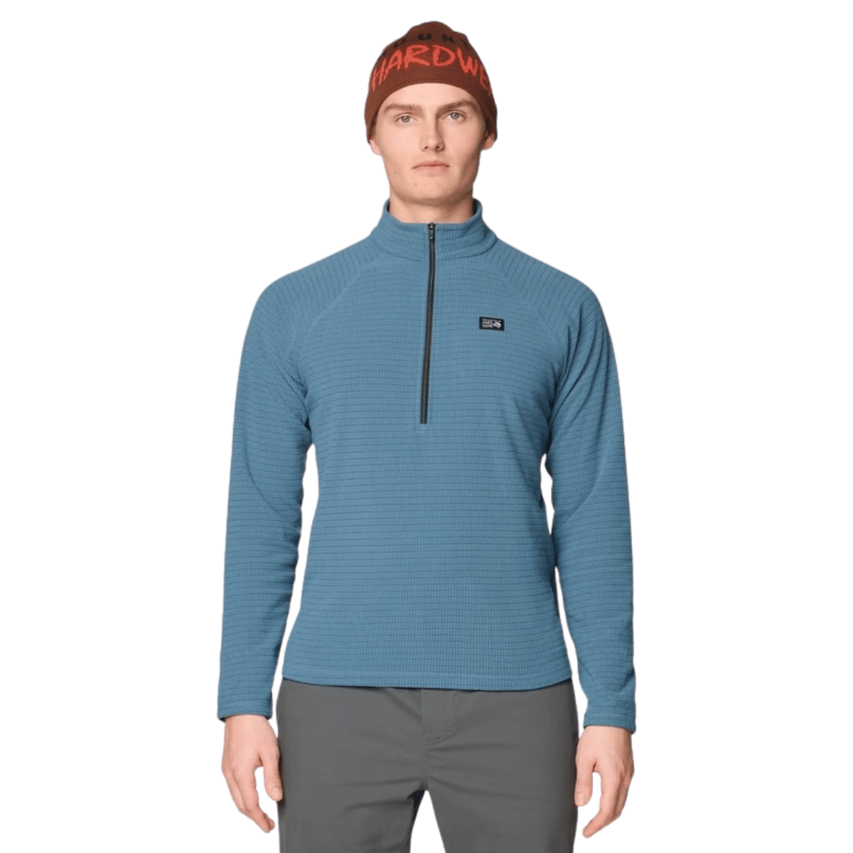 MOUNTAIN HARDWEAR MEN'S SUMMIT GRID HALFZIP HOODY - ADRIATIC BLUE - FRONT VIEW