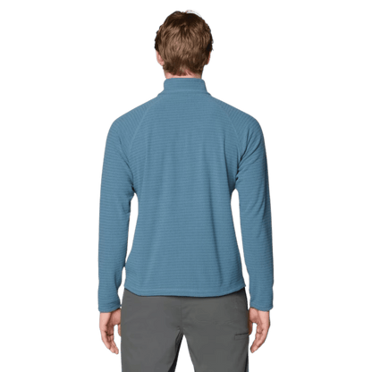 MOUNTAIN HARDWEAR MEN'S SUMMIT GRID HALFZIP HOODY - ADRIATIC BLUE - BACK VIEW