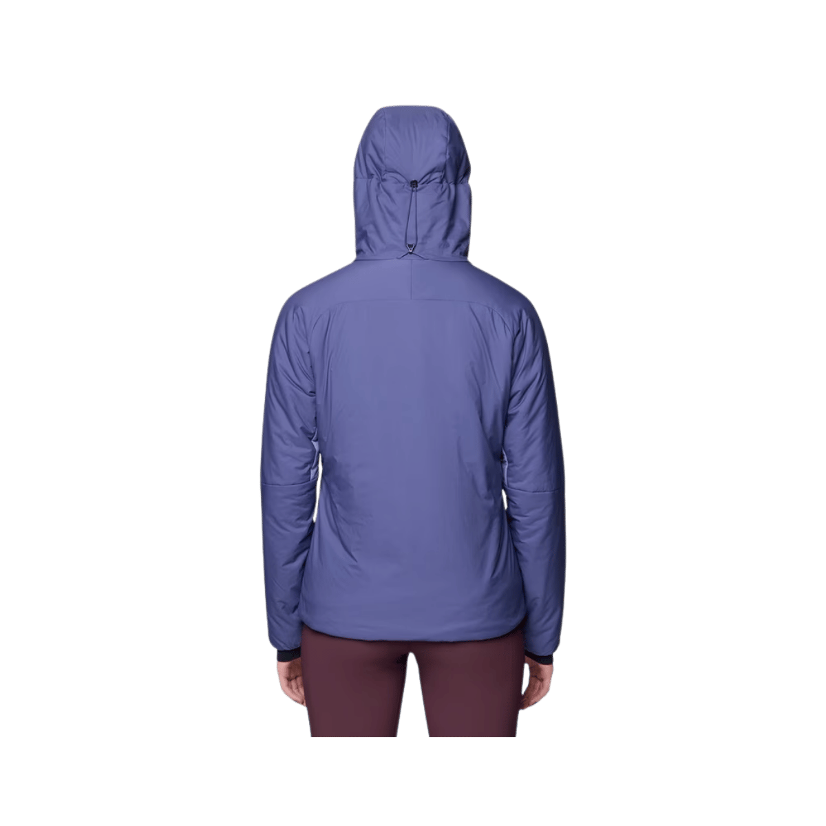 MOUNTAIN HARDWEAR WOMEN'S KOR STASIS INSULATED HOODY JACKET - LAPIS DUSK/AVID, BACK ANGLE, SM, MD, LG, XL