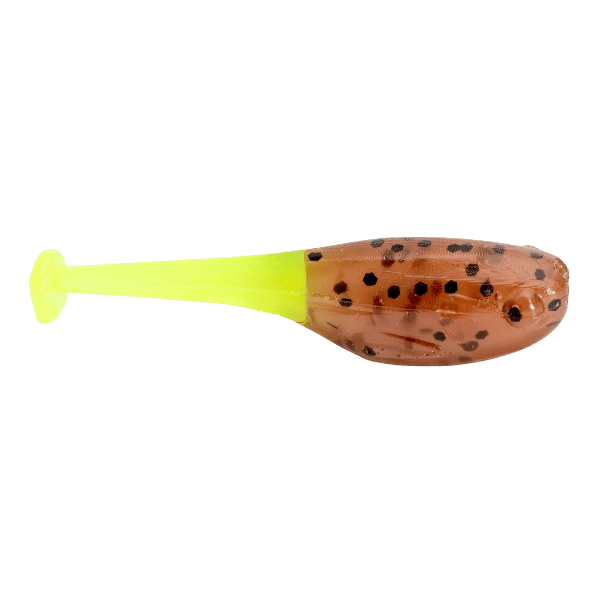 MR CRAPPIE LIL' SUCK'R -  1.5 INCH - PUMPKIN WITH CHARTREUSE TAIL