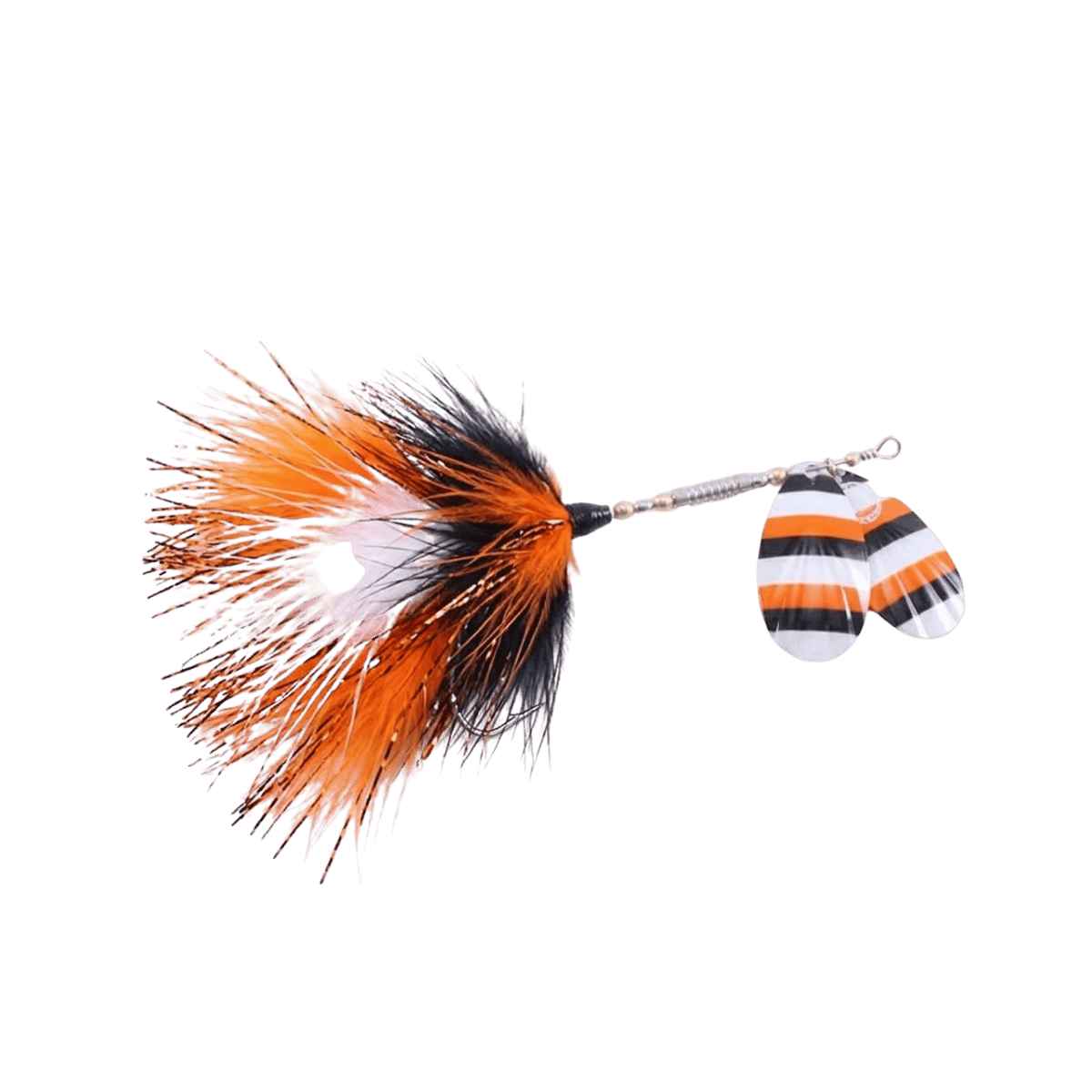 MUSKY MADNESS BAITS MARABOU TAIL MUSKY LURE WHITE BLACK ORANGE