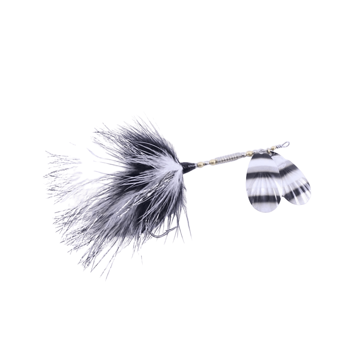 MUSKY MADNESS BAITS MARABOU TAIL MUSKY LURE WHITE BLACK
