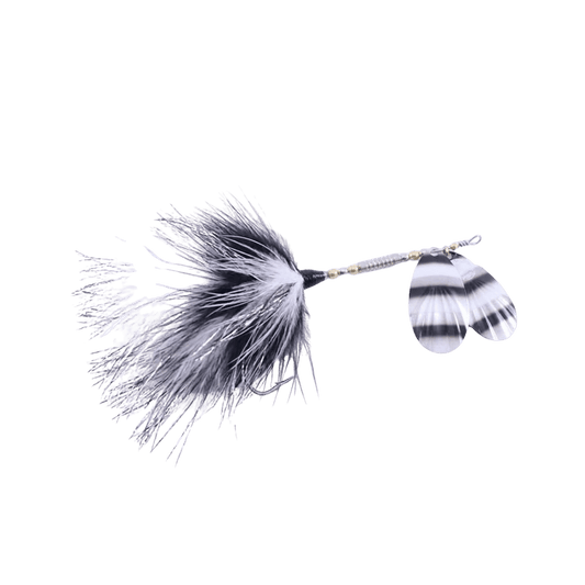 MUSKY MADNESS BAITS MARABOU TAIL MUSKY LURE WHITE BLACK