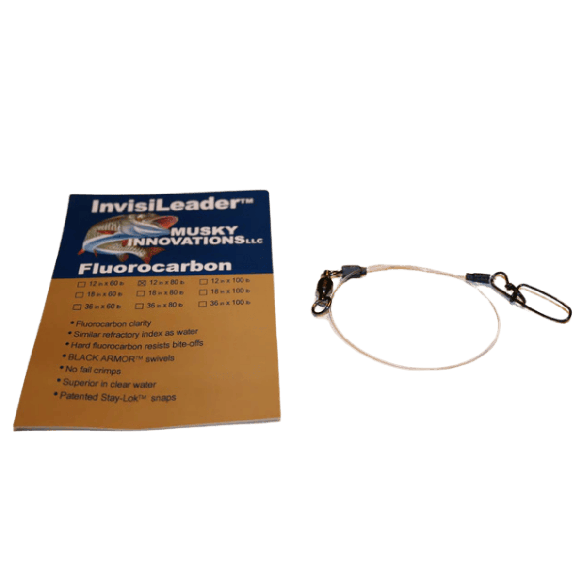MUSKY INNOVATIONS FLUOROCARBON INVISILEADERS - 12X80