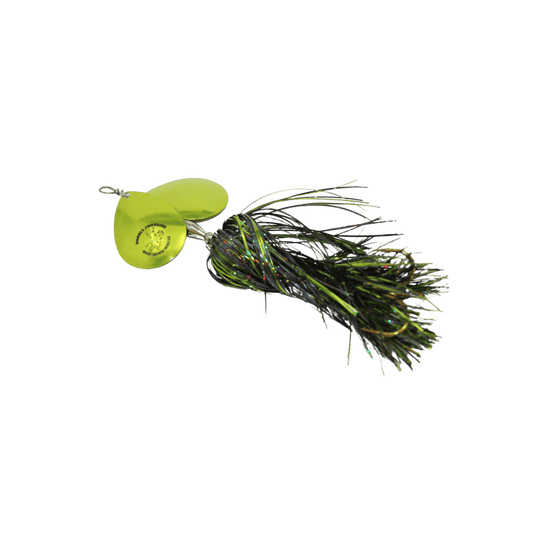 MUSKY MAYHEM TACKLE DOUBLE SHOWGIRL 8IN BLACK/CHARTREUSE