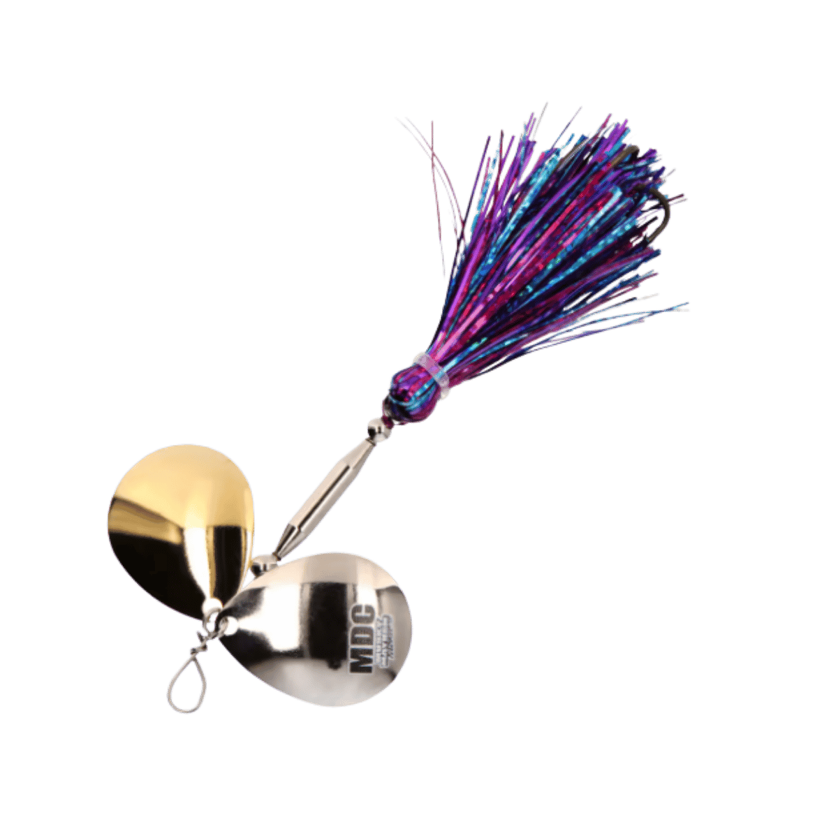 MUSKY MAYHEM TACKLE MICRO DOUBLE COWGIRL SPINNER 5" LUSTRFIRETIGER