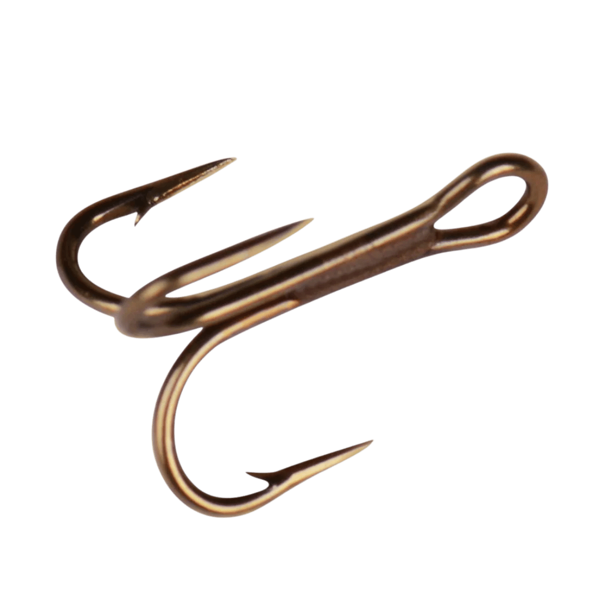 MUSTAD TREBLE HOOKS 5PK - BRONZE - INCLINE ANGLE