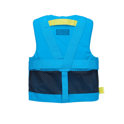 MUSTANG SURVIVAL REV YOUTH FOAM VEST - AZURE BLUE - BACK VIEW