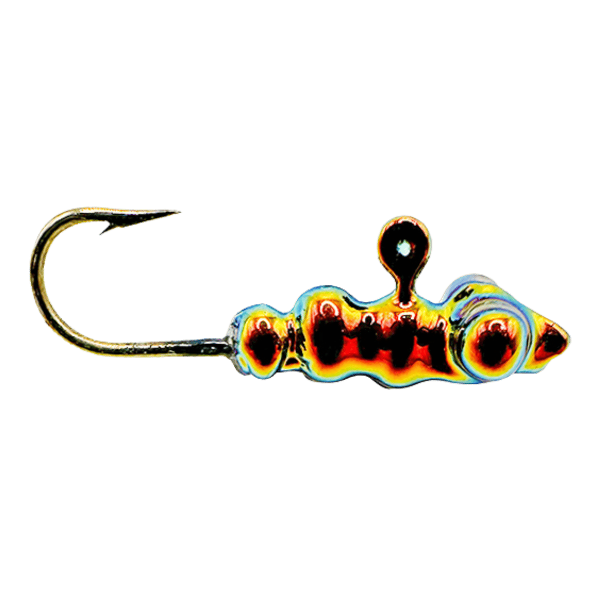 MAD SCIENTIST TACKLE LARVA BUG ICE JIG BLACK SCALES HOOK SIZE 8 NATURAL