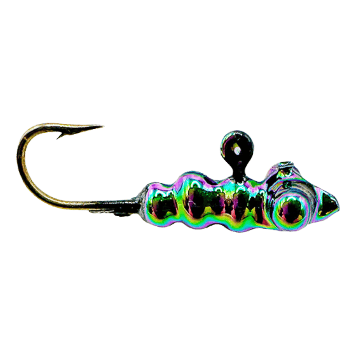 MAD SCIENTIST TACKLE LARVA BUG ICE JIG BLACK SCALES HOOK SIZE 8 PINK
